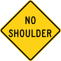 Road has no shoulder ahead