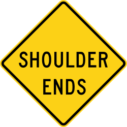 Shoulder ends ahead