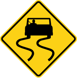 Road surface is slippery when wet