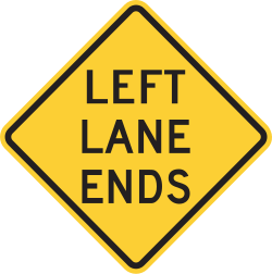 The left lane ends ahead