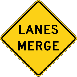 Lanes merge ahead