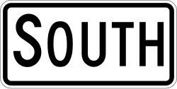 Cardinal direction plaque indicating South direction