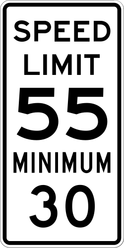 Both the maximum and the minimum speed limits on this road