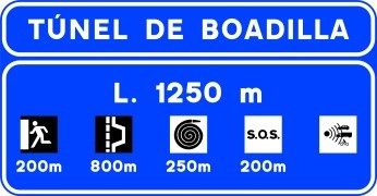 Imagen de la pregunta: ¿Qué información te da este cartel situado antes de un túnel?