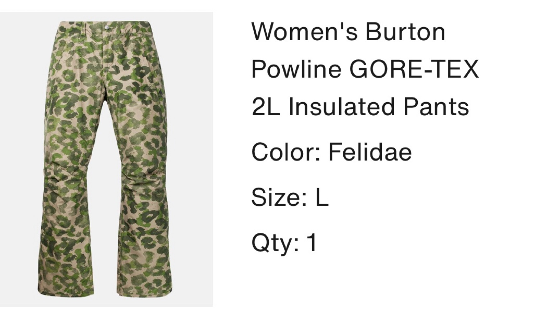 New with Tags! Women's Burton Powline GORE-TEX 2L Insulated Pants, Size  Large - Apparel