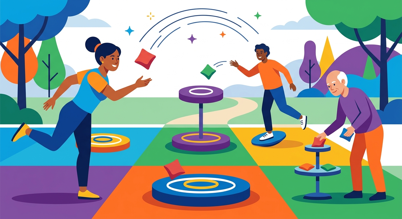 "Agility & Balance Beanbag Toss Challenge"