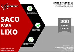 Saco Lixo - Preto - 200l (medio)  C/50 (95x144) - 0,06