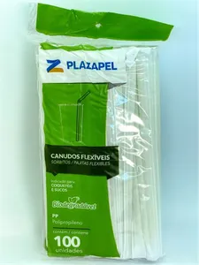 Canudo Bio (flexivel) 6x210mm - Individual C/ 100