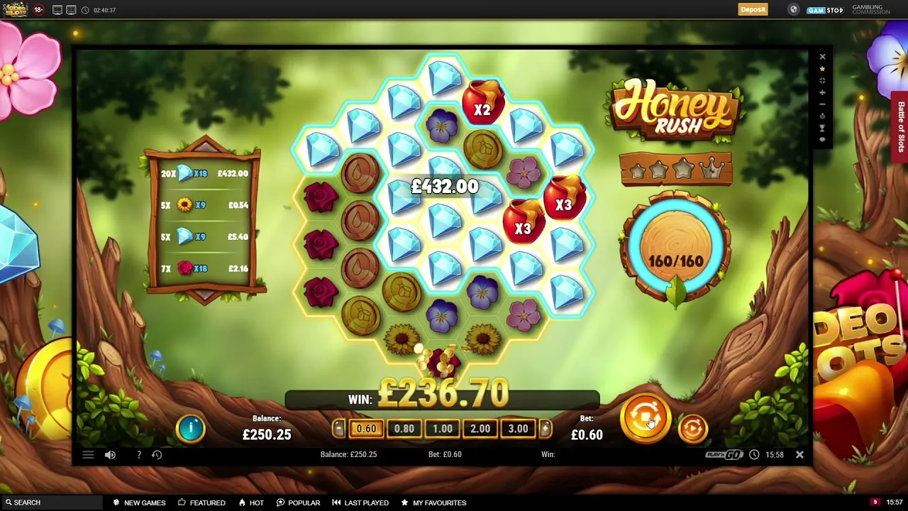 Honey Rush: 842x Win on Play'n GO's Cluster Pays Slot!