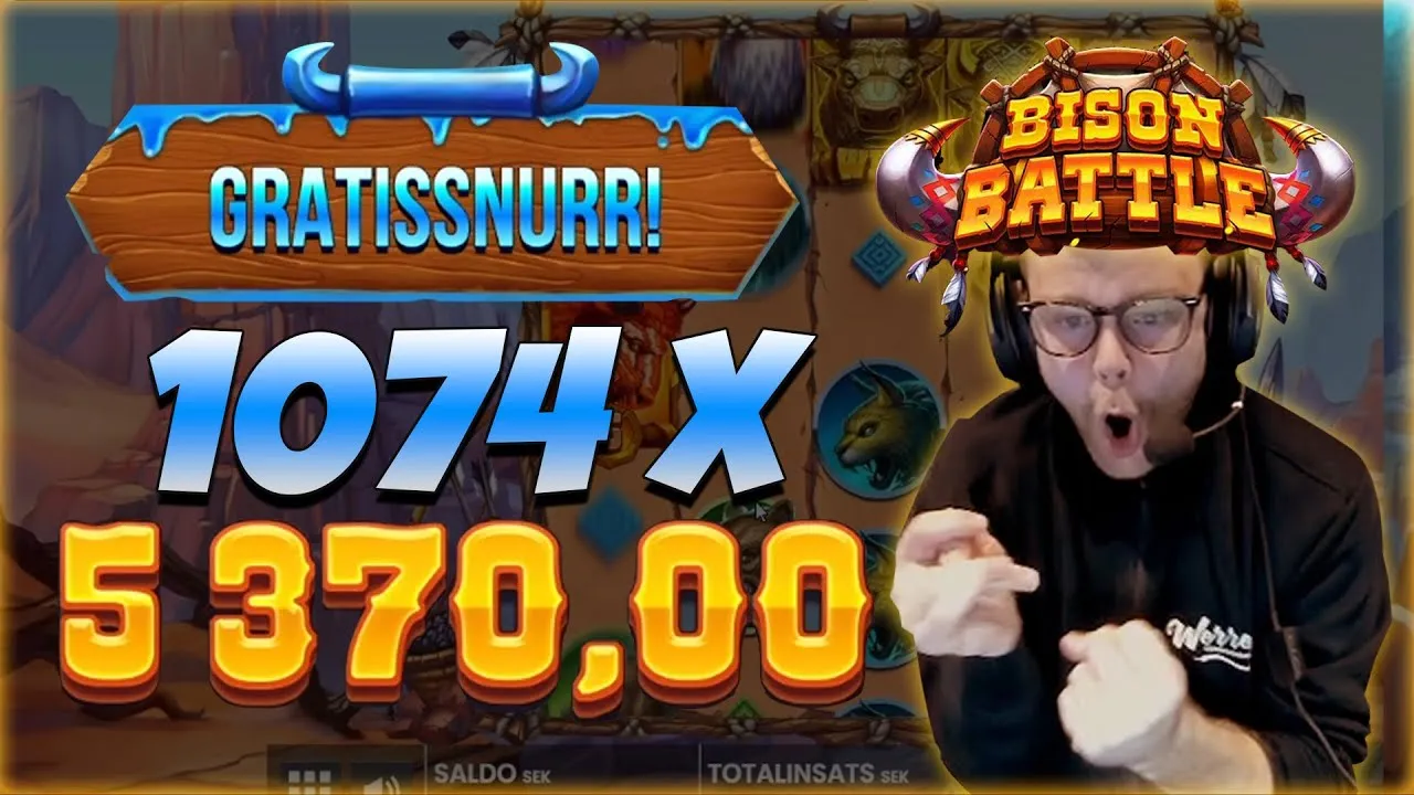 Bison Battle BIG Win! Push Gaming Bonus Round (1074x)