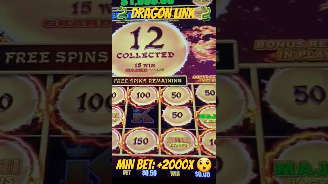 Dragon Link: Massive 2000x Jackpot Win on Aristocrat Slot!