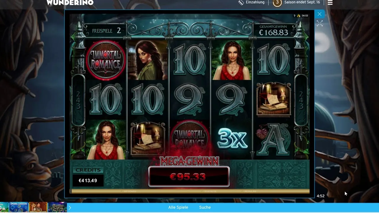 Immortal Romance: Huge Bonus Win on Microgaming Slot!