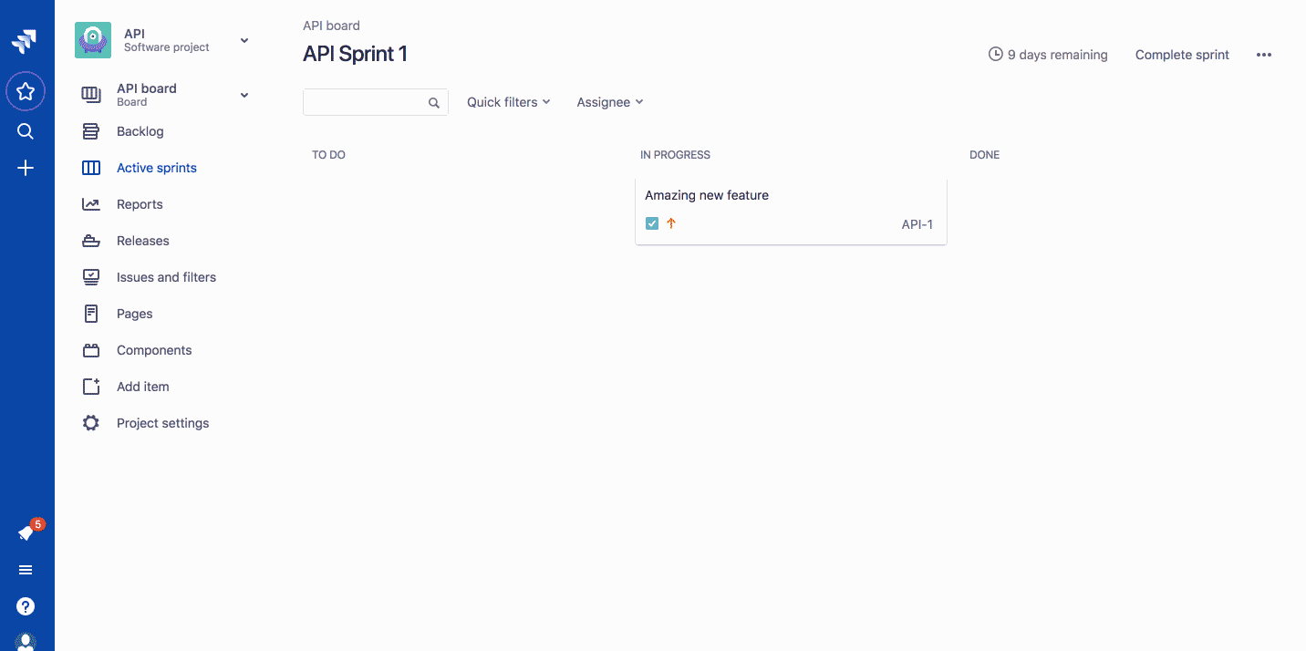 A screencast of a Jira issue being closed within the Sentry UI