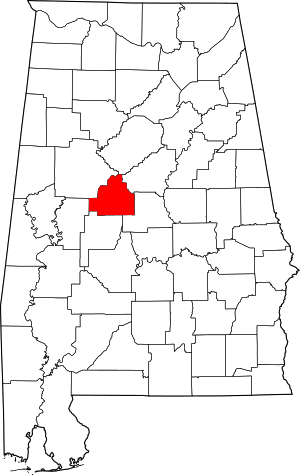 Map Of Alabama Highlighting Bibb County