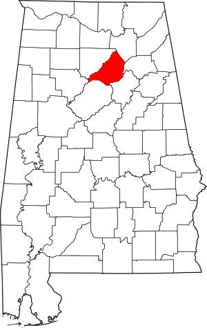 Map Of Alabama Highlighting Blount County