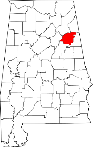 Map Of Alabama Highlighting Calhoun County