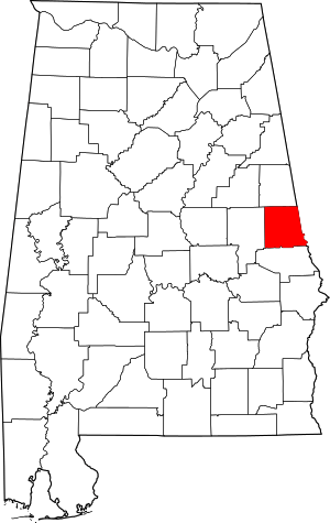 Map Of Alabama Highlighting Chambers County