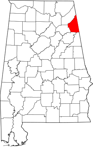 Map Of Alabama Highlighting Cherokee County