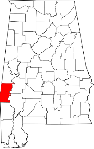 Map Of Alabama Highlighting Choctaw County