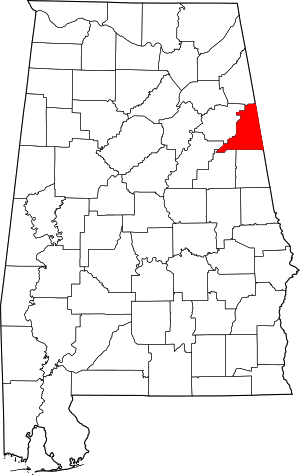 Map Of Alabama Highlighting Cleburne County