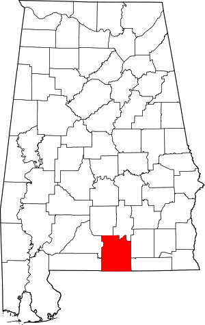 Map Of Alabama Highlighting Covington County