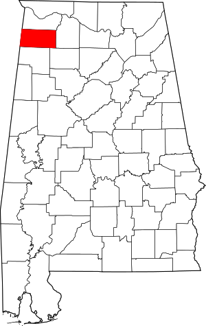 Map Of Alabama Highlighting Franklin County