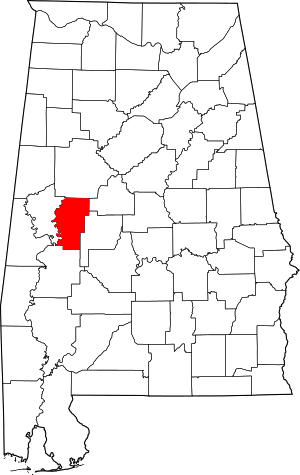 Map Of Alabama Highlighting Hale County