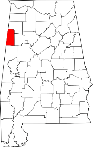 Map Of Alabama Highlighting Lamar County