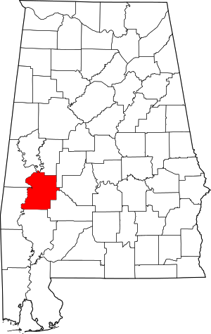 Map Of Alabama Highlighting Marengo County