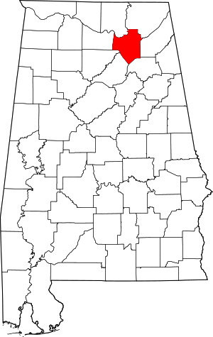 Map Of Alabama Highlighting Marshall County