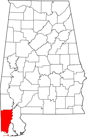 Map Of Alabama Highlighting Mobile County