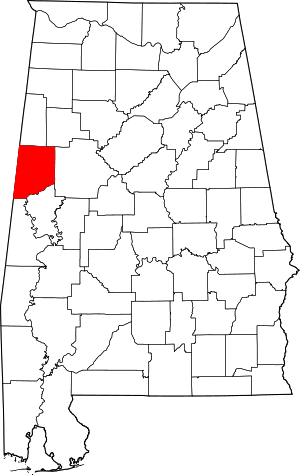 Map Of Alabama Highlighting Pickens County
