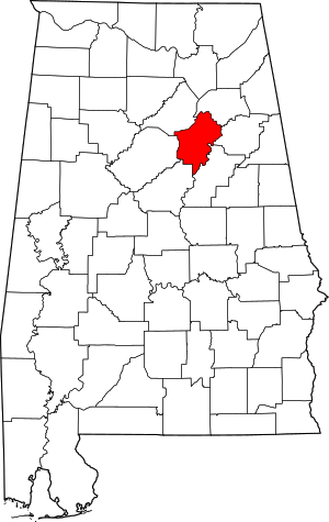Map Of Alabama Highlighting St Clair County