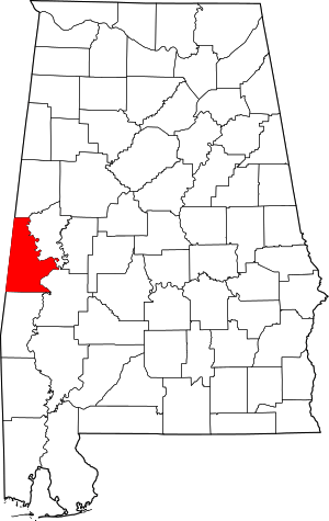 Map Of Alabama Highlighting Sumter County