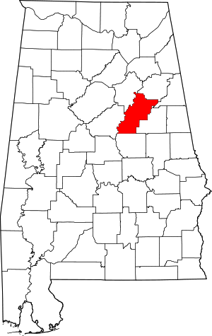 Map Of Alabama Highlighting Talladega County