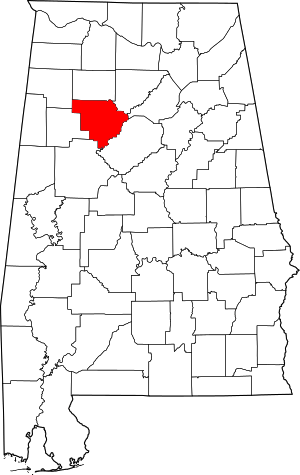 Map Of Alabama Highlighting Walker County