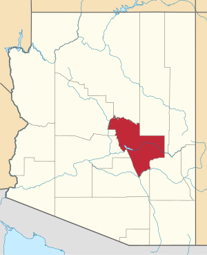 Map Of Arizona Highlighting Gila County