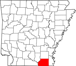 Map Of Arkansas Highlighting Ashley County