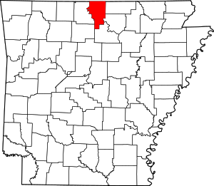 Map Of Arkansas Highlighting Baxter County