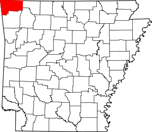 Map Of Arkansas Highlighting Benton County