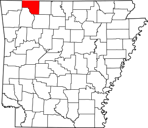 Map Of Arkansas Highlighting Carroll County