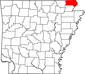 Map Of Arkansas Highlighting Clay County