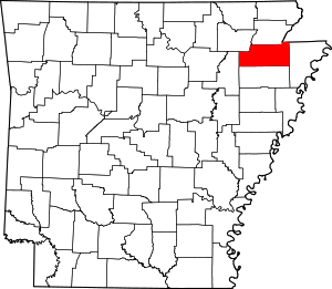 Map Of Arkansas Highlighting Craighead County