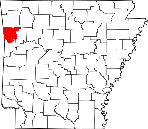 Map Of Arkansas Highlighting Crawford County