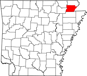 Map Of Arkansas Highlighting Greene County