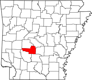 Map Of Arkansas Highlighting Hot Spring County