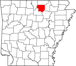 Map Of Arkansas Highlighting Izard County