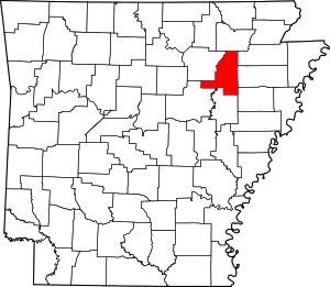 Map Of Arkansas Highlighting Jackson County