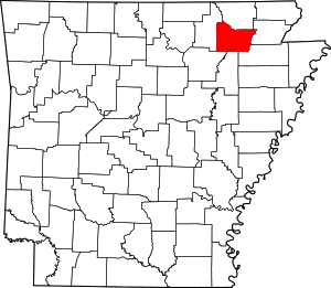 Map Of Arkansas Highlighting Lawrence County