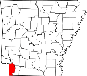 Map Of Arkansas Highlighting Miller County